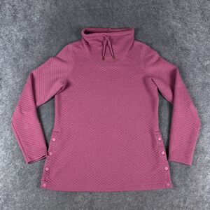 LL‎ Bean Sweater Womens Small Purple Softlight Quilted Top Funnelneck Pullover